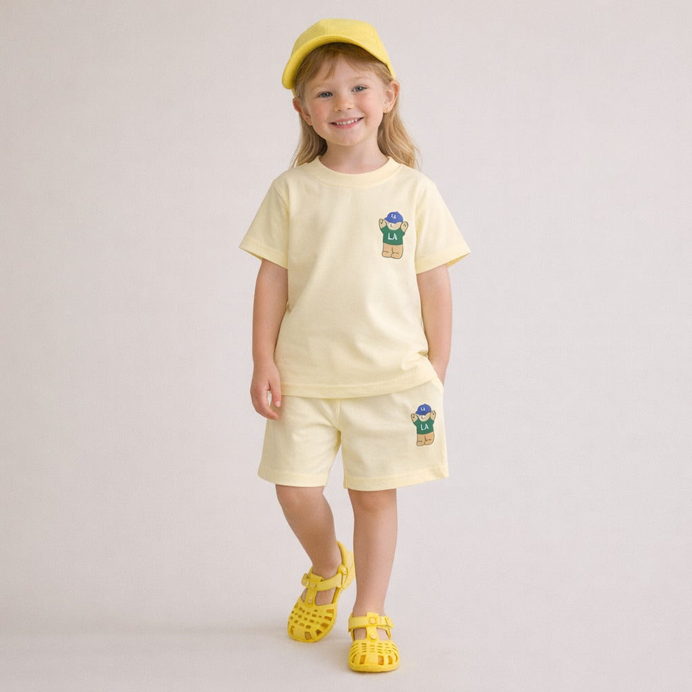 8 LA Bear Shorts & T-Shirt Unisex Matching Set