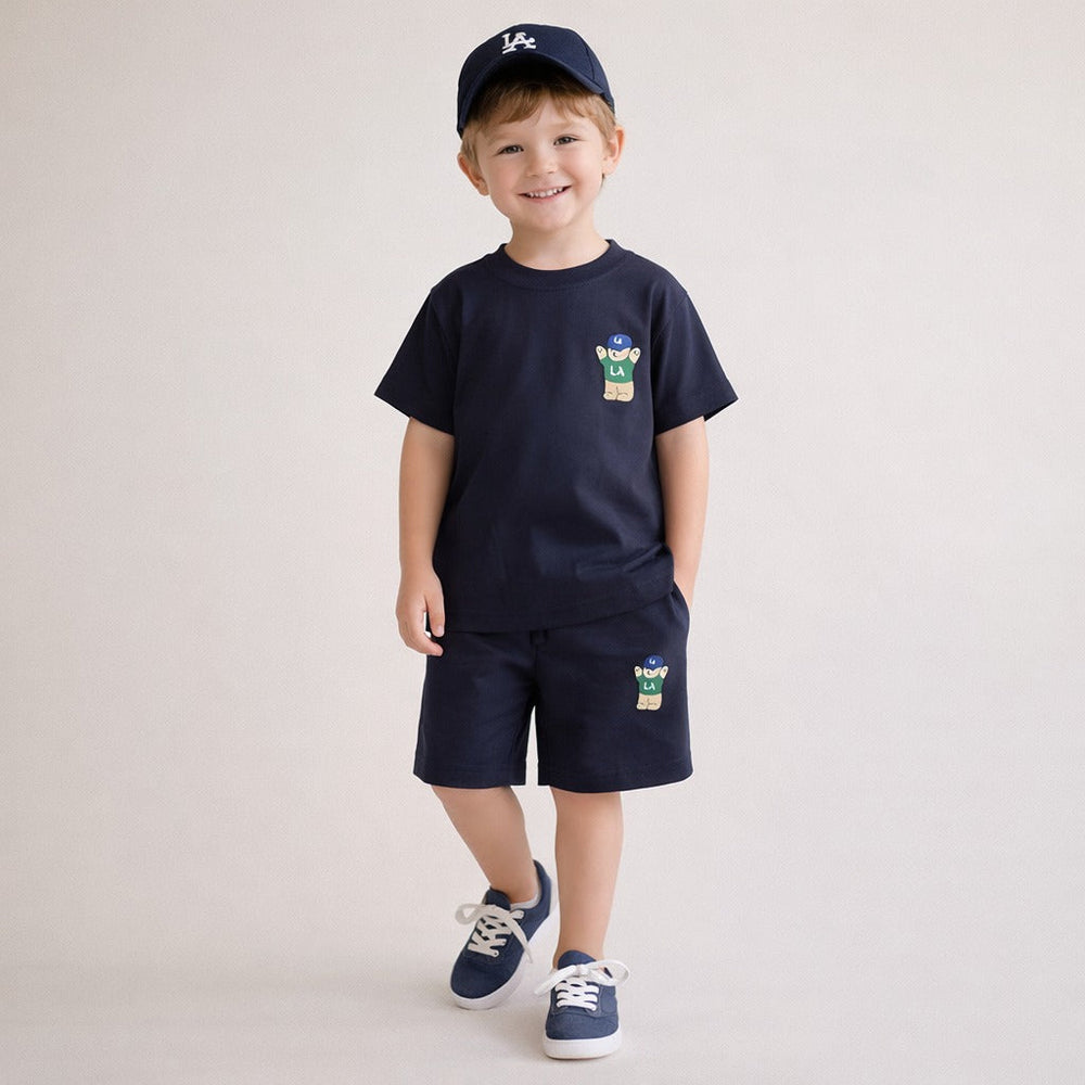 8 LA Bear Shorts & T-Shirt Unisex Matching Set