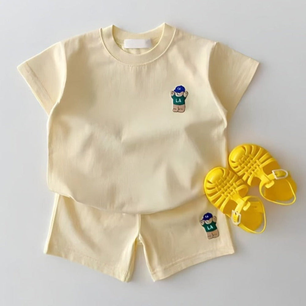 8 LA Bear Shorts & T-Shirt Unisex Matching Set